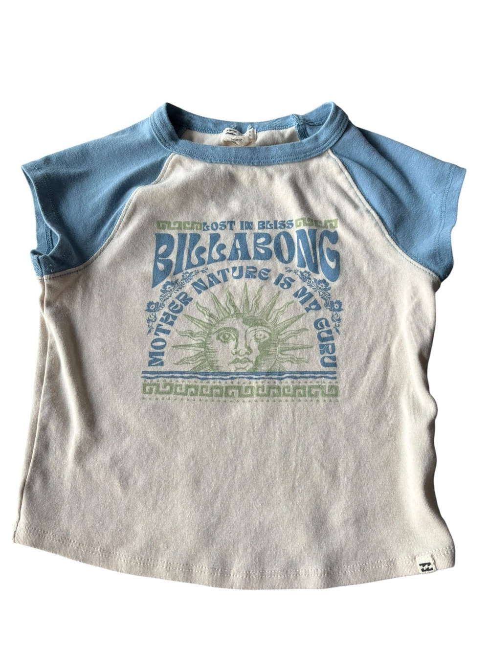 Billabong Kids Graphic Tee in Cream and Light Blue. - Picture 5 of 5